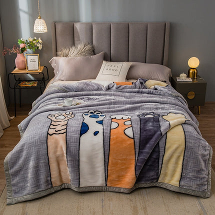 Blanket,Thickened Raschel Blanket,Winter Warm Blanket,Flannel Covering Blanket,Double Layer Antistatic Cloud Blanket for Bed,Sofa