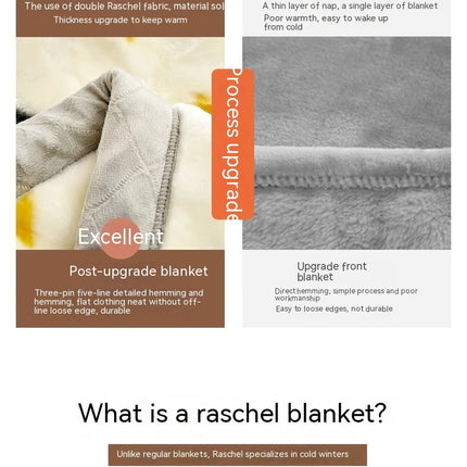 Blanket,Thickened Raschel Blanket,Winter Warm Blanket,Flannel Covering Blanket,Double Layer Antistatic Cloud Blanket for Bed,Sofa