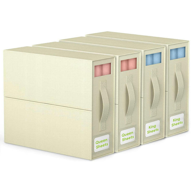 Foldable Storage Box with Visual Window and Handler for Wardrobe Organizing