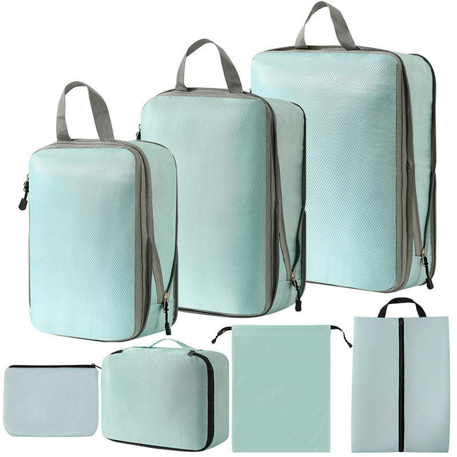 Compression Packing Cubes for Suitcases, Mesh Expandable Set Travel Packing Organizers Bags