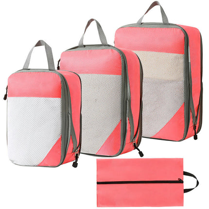 4-teiliges Set Kompressions-Packwürfel für Koffer, Netz-Set, Reiseverpackungs-Organizer, Taschen