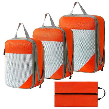 4-teiliges Set Kompressions-Packwürfel für Koffer, Netz-Set, Reiseverpackungs-Organizer, Taschen