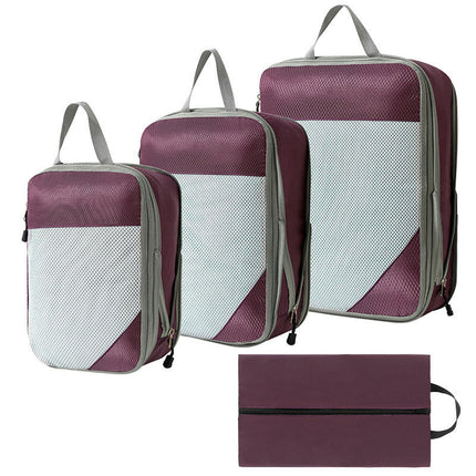 4-teiliges Set Kompressions-Packwürfel für Koffer, Netz-Set, Reiseverpackungs-Organizer, Taschen