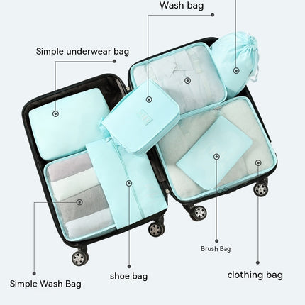 Travel Luggage Organizers Set of 8 Waterproof Suitcase Organizer Bags
