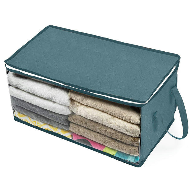 Clothes Storage Bag Foldable Storage Bin Closet Organizer with Handle and Clear Window