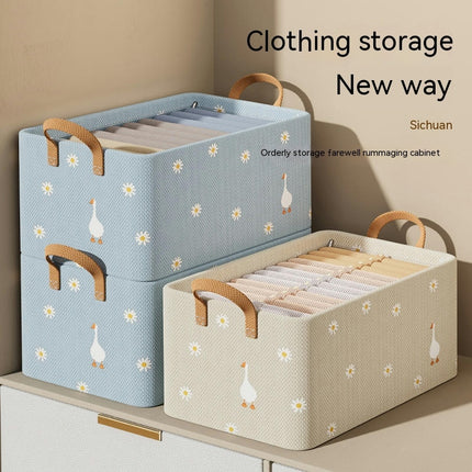Bacs de rangement pour vêtements, bacs de rangement pliables avec 2 poignées, paniers de rangement pour étagères