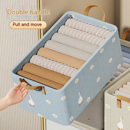 Bacs de rangement pour vêtements, bacs de rangement pliables avec 2 poignées, paniers de rangement pour étagères