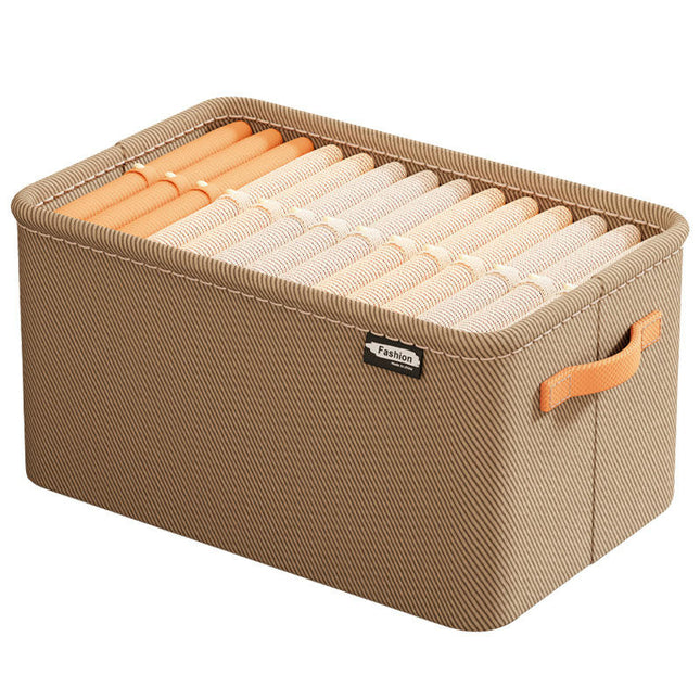 Fabric Storage Box with Steel Frame and Handle Stackable Foldable Storage Baskets