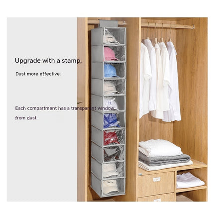 Hut-Organizer in 10-Regal-Version für den Schrank mit Staubschutz und Aufbewahrungstaschen