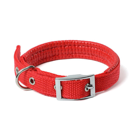 Adjustable Soft Padded Dog Collar with Metal Buckle, Belt Buckle Dog Collars
