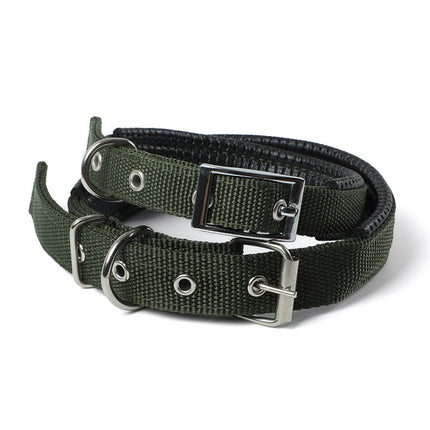 Adjustable Soft Padded Dog Collar with Metal Buckle, Belt Buckle Dog Collars