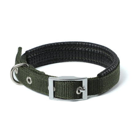 Adjustable Soft Padded Dog Collar with Metal Buckle, Belt Buckle Dog Collars