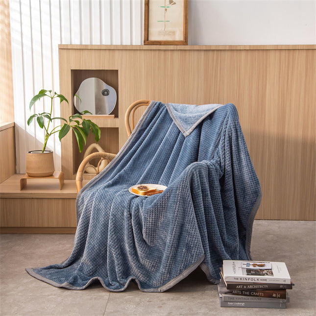 Coral Velvet Blanket, Plush Fleece Blanket, Pineapple Plaid Fluffy Blanket, Solid Color Soft Blanket for Sofa Bed, Warm and Cozy Blanket