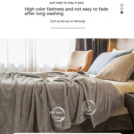 Facecloth blanket, plush fleece blanket, pineapple plaid fluffy blanket, solid color soft blanket for sofa bed, warm cozy blanket