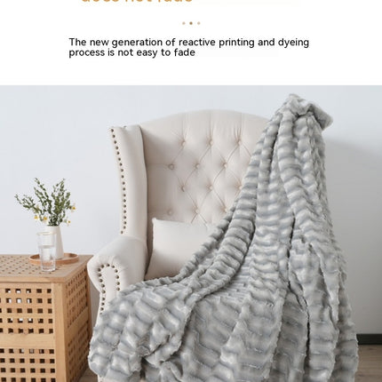 Cashmere Blanket,Pv Fleece Fluffy Blanket,Plush Soft Blanket for Sofa Bed,Plush Fleece Blanket,Warm and Cozy Blanket