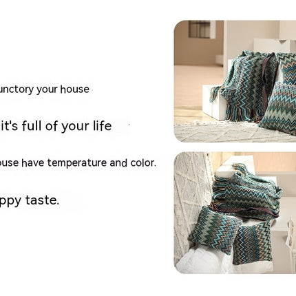 Gewebte Quasten-Sofadecke, Boho-gemusterte Lunch-Decke, bunte Sofadecke, weiche und bequeme Möbeldecke für Bett, Sofa, Stuhl