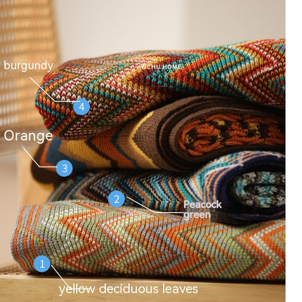 Gewebte Quasten-Sofadecke, Boho-gemusterte Lunch-Decke, bunte Sofadecke, weiche und bequeme Möbeldecke für Bett, Sofa, Stuhl