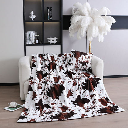 Cashmere Blanket, Faux Rabbit Fur Fluffy Blanket, Printed Milk Textured Plush Soft Blanket, Fluffy Fleece Blanket, For Sofa Bed, Warm and Cozy Coveri