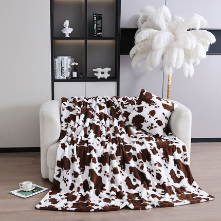 Cashmere Blanket, Faux Rabbit Fur Fluffy Blanket, Printed Milk Textured Plush Soft Blanket, Fluffy Fleece Blanket, For Sofa Bed, Warm and Cozy Coveri
