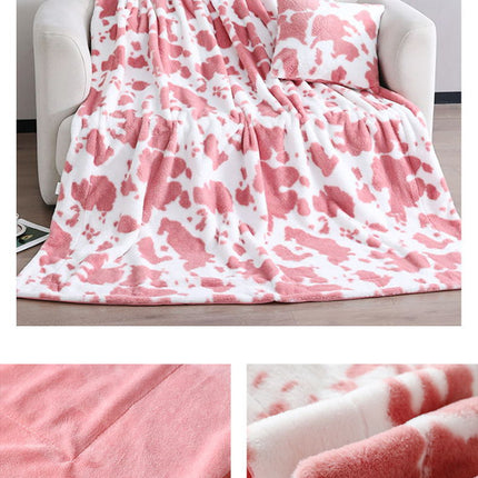Cashmere Blanket, Faux Rabbit Fur Fluffy Blanket, Printed Milk Textured Plush Soft Blanket, Fluffy Fleece Blanket, For Sofa Bed, Warm and Cozy Coveri