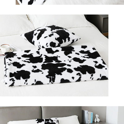 Cashmere Blanket, Faux Rabbit Fur Fluffy Blanket, Printed Milk Textured Plush Soft Blanket, Fluffy Fleece Blanket, For Sofa Bed, Warm and Cozy Coveri