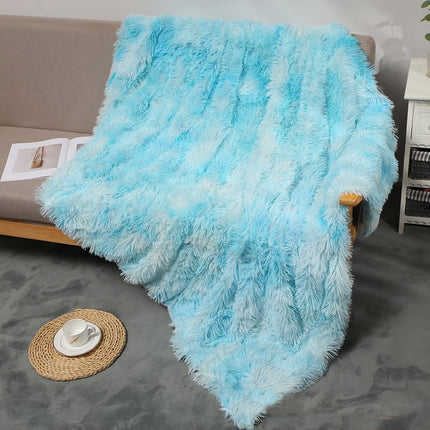 Throw Blanket, Solid Tie -Dye PV Plush Soft Blanket Fuzzy Long Hair Shaggy Blankets Fluffy Warm Cozy Blankets for Bed Couch Sofa