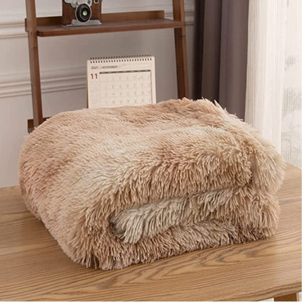 Couverture en laine d'agneau de couleur unie, couverture douce en peluche, couverture à poils longs, moelleuse, chaude et confortable pour lit et canapé