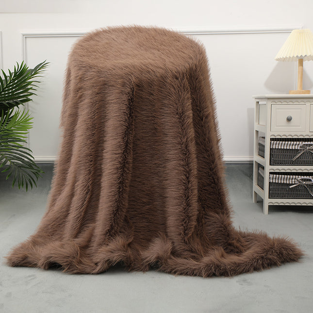 Cashmere Blanket, Silver Fox Fluffy Blanket, Shaggy Soft Blanket, Plush Fleece Blanket, For Sofa Bed, Warm Cozy Covering Blanket