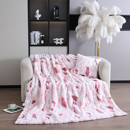 Couverture en cachemire, couverture moelleuse en fausse fourrure de lapin, couverture douce en peluche, couverture en polaire en peluche pour canapé-lit, couverture chaude et confortable