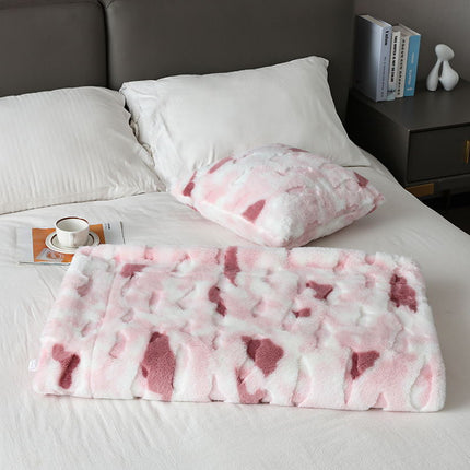 Couverture en cachemire, couverture moelleuse en fausse fourrure de lapin, couverture douce en peluche, couverture en polaire en peluche pour canapé-lit, couverture chaude et confortable