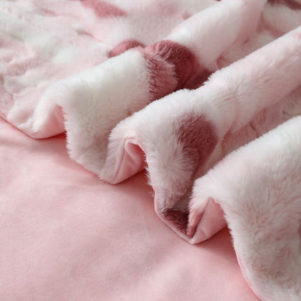 Couverture en cachemire, couverture moelleuse en fausse fourrure de lapin, couverture douce en peluche, couverture en polaire en peluche pour canapé-lit, couverture chaude et confortable