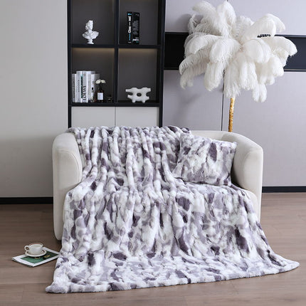 Couverture en cachemire, couverture moelleuse en fausse fourrure de lapin, couverture douce en peluche, couverture en polaire en peluche pour canapé-lit, couverture chaude et confortable