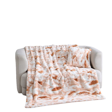 Couverture en cachemire, couverture moelleuse en fausse fourrure de lapin, couverture douce en peluche, couverture en polaire en peluche pour canapé-lit, couverture chaude et confortable