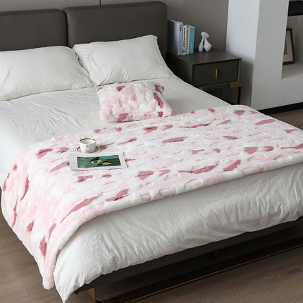 Couverture en cachemire, couverture moelleuse en fausse fourrure de lapin, couverture douce en peluche, couverture en polaire en peluche pour canapé-lit, couverture chaude et confortable
