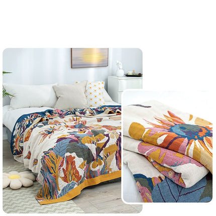 Couverture en coton couverture de canapé-lit en mousseline douce couverture de gaze respirante multicouche pour toutes les saisons couverture en mousseline douce et légère