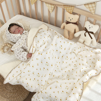 Cotton baby swaddling blankets children 4 layers gauze cover baby blanket small quilt newborn wrap cotton bath towel