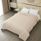 Double line Diamond grid - Beige / 30“x70